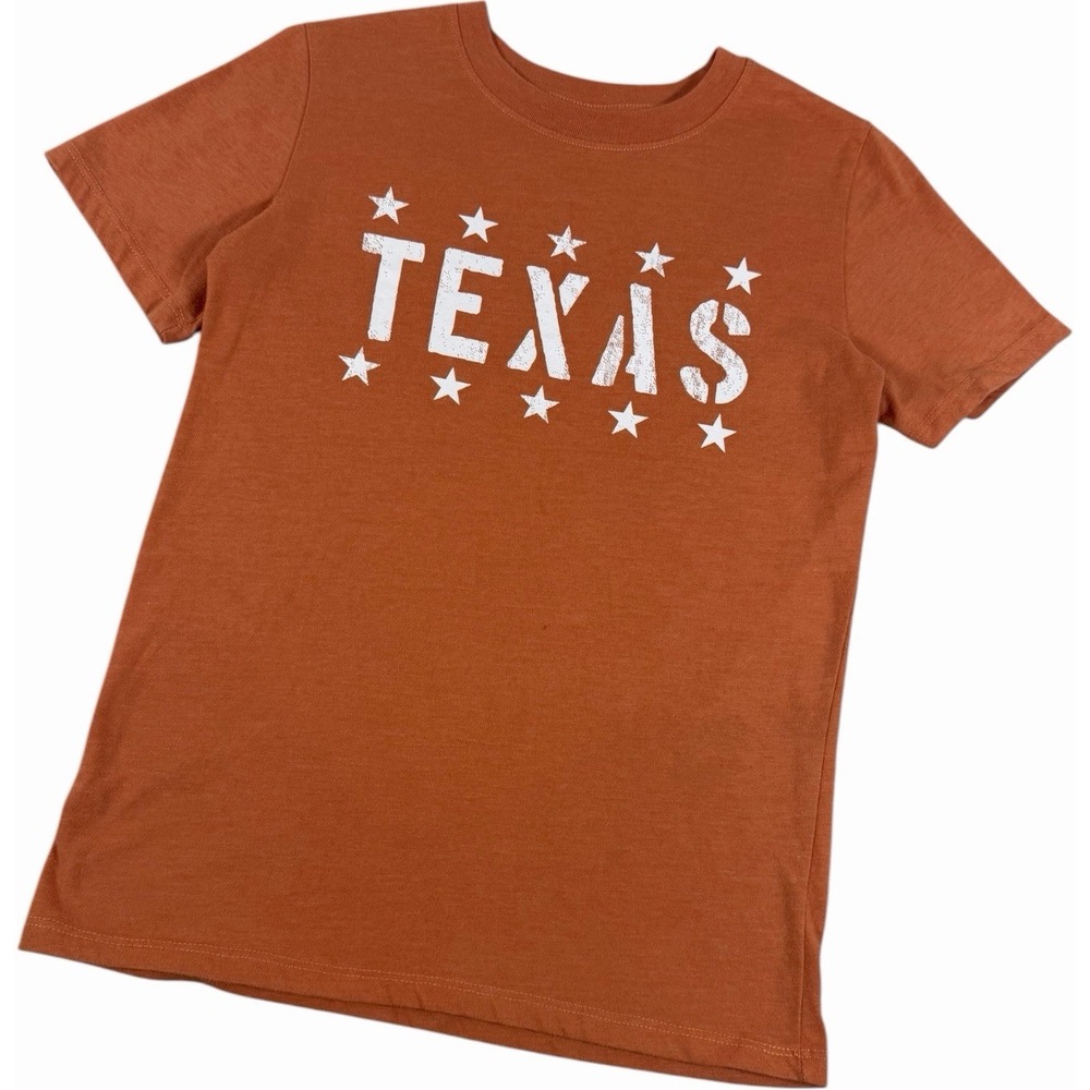 Home Free Boys Texas Star Graphic Short Sleeve T-Shirt Orange Size L 10/12